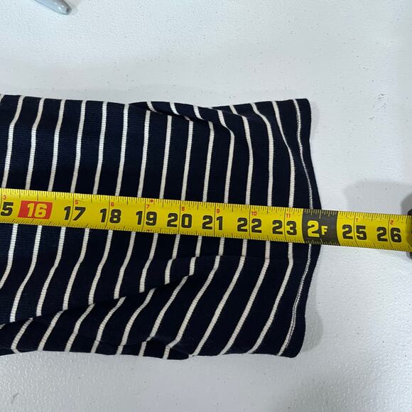 Gap Modern Henley Navy Blue Stripe Long Sleeve Ribbed Shirt Womens Size XL - Picture 7 of 7